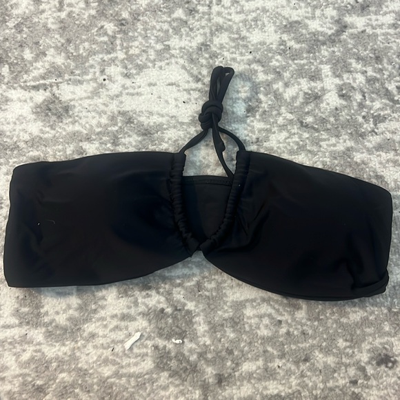 SHEIN Other - Black v cut string bandeau bikini top